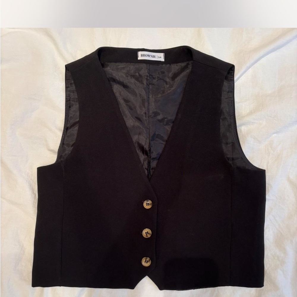 Black Button-Up Vest